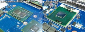 procesor lutowany do płyty głównej vs procesor w gnieździe